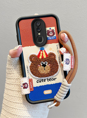 适用OPPOF11手机壳刺绣皮纹男女opopF11情侣卡通可爱女oppif11保护套新款ooppf11日韩手绳0ppo个性时尚学生潮