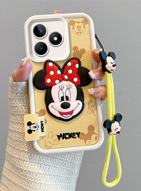 适用realme真我NarzoN53手机壳卡通可爱女relame皮纹新款reamle narzon53公仔米奇动漫reaime个性米妮外壳