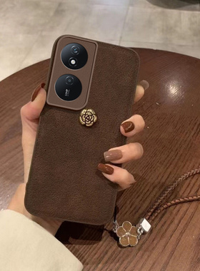 适用荣耀畅玩50Plus手机壳个性简约少女honor畅完50plus外壳加手绳cw 5oplus日韩可爱女生play50plus时尚花朵