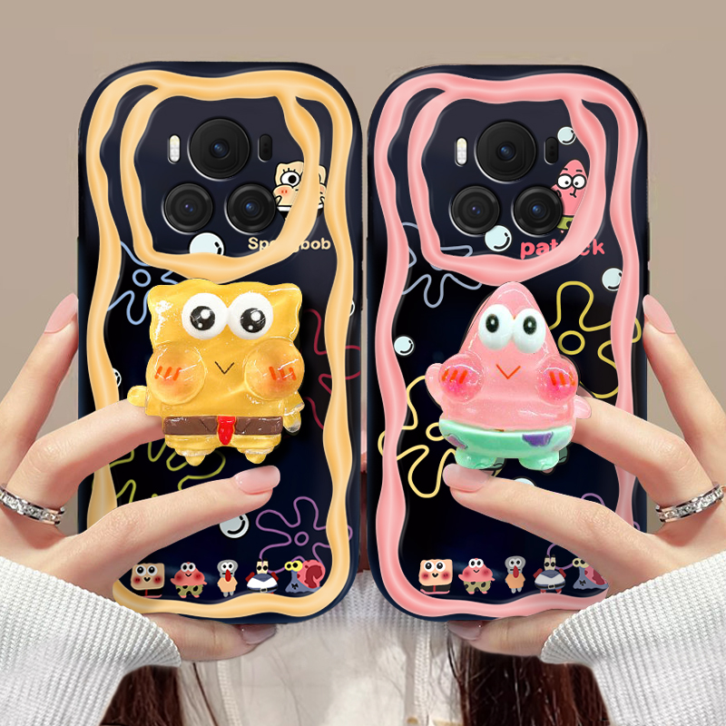 荣耀MAGIC6硅胶可爱支架奶油壳