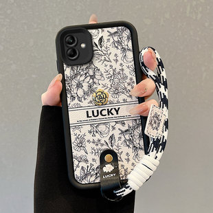 适用三星A05s手机壳A05保护套SM Ao55F磨砂手绳学生女潮流创意潮 A057F可爱3星Α05山茶花SanxingA05小羊皮SM