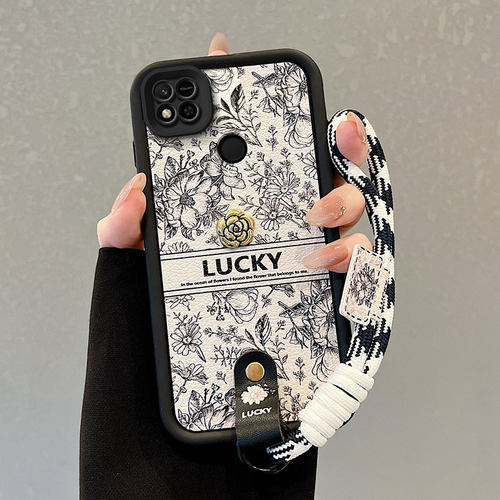 适用红米9c手机壳10a可爱220233L2C保护套Redmi10a学生女redmil0A小羊皮hm九c创意hm1oa磨砂潮流手绳山茶花潮