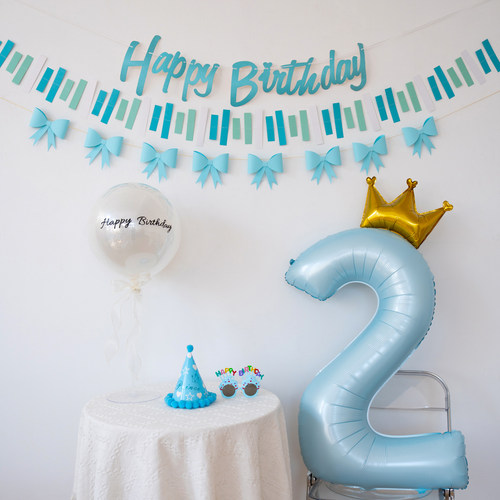 40寸大号蓝色数字气球