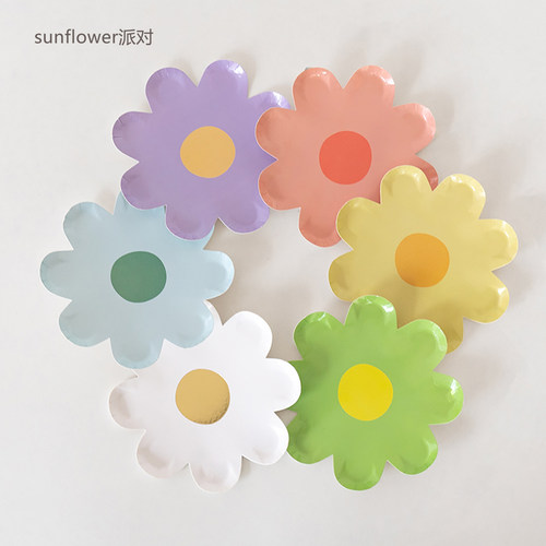 卡通花朵甜品盘野餐聚会用品