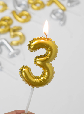 金色数字蜡烛生日蛋糕氛围感装饰周岁布置派对甜品台装扮烘焙插件