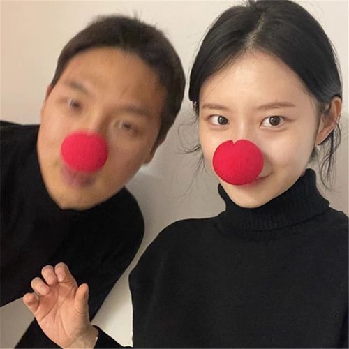 红鼻子圣诞装饰品小丑拍照道具