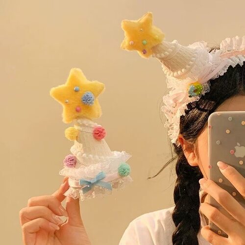 星星生日快乐帽蕾丝发箍
