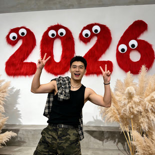 2026数字元 饰过马年 旦跨年夜拍照道具迎新年气球场景布置氛围感装