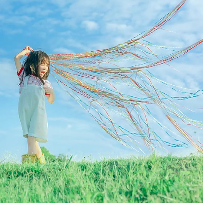 手抛彩带蜘蛛丝拉花拍照道具