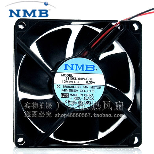 NMB 3110KL-04W-B50 8025 12V 0.30A 8CM 双滚珠 大风量 散热风扇