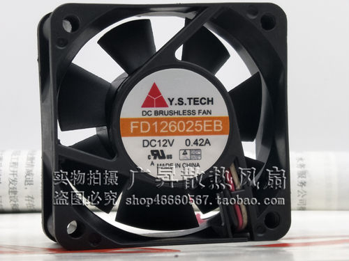 元山Y.S.TECH FD126025EB 6025 6CM 12V 0.42A 机箱 电源散热风扇