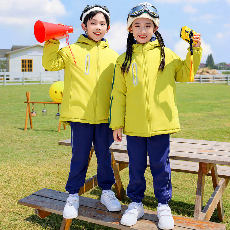 幼儿园园服秋冬款棉衣黄色棉袄