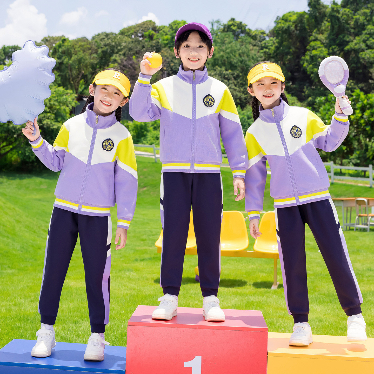 春秋款定制小学生校服班服幼儿园园服学院风一年级儿童套装三件套图片