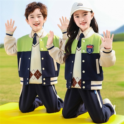 幼儿园园服春秋装学院风纯棉儿童校服套装小学生运动会班服三件套