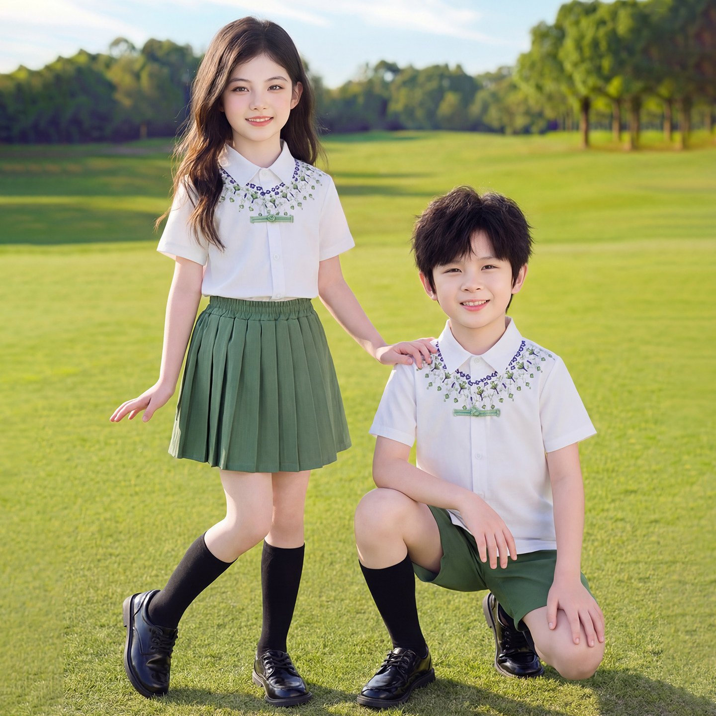 六一儿童合唱朗诵表演服夏季班服小学生校服幼儿园园服毕业演出服