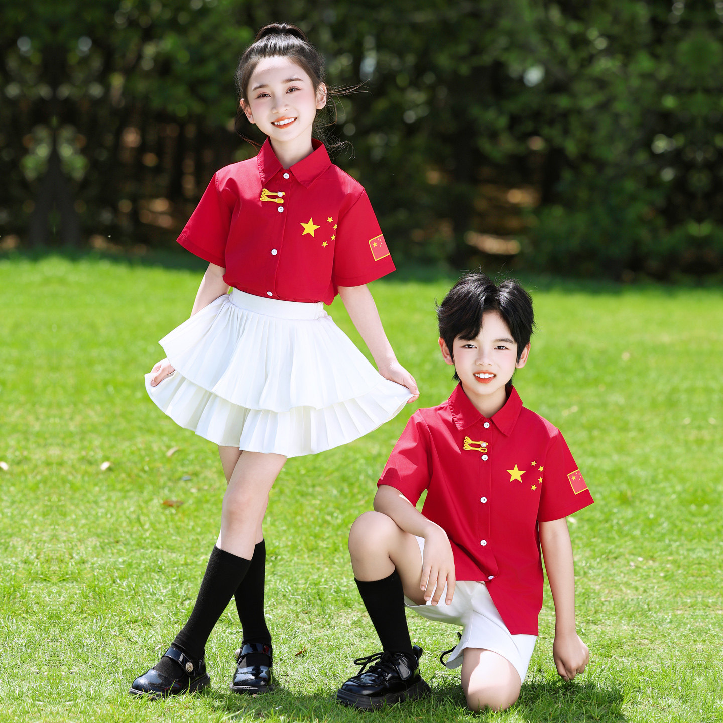 六一儿童合唱演出服国风幼儿园毕业班服小学生啦啦队朗诵表演服装