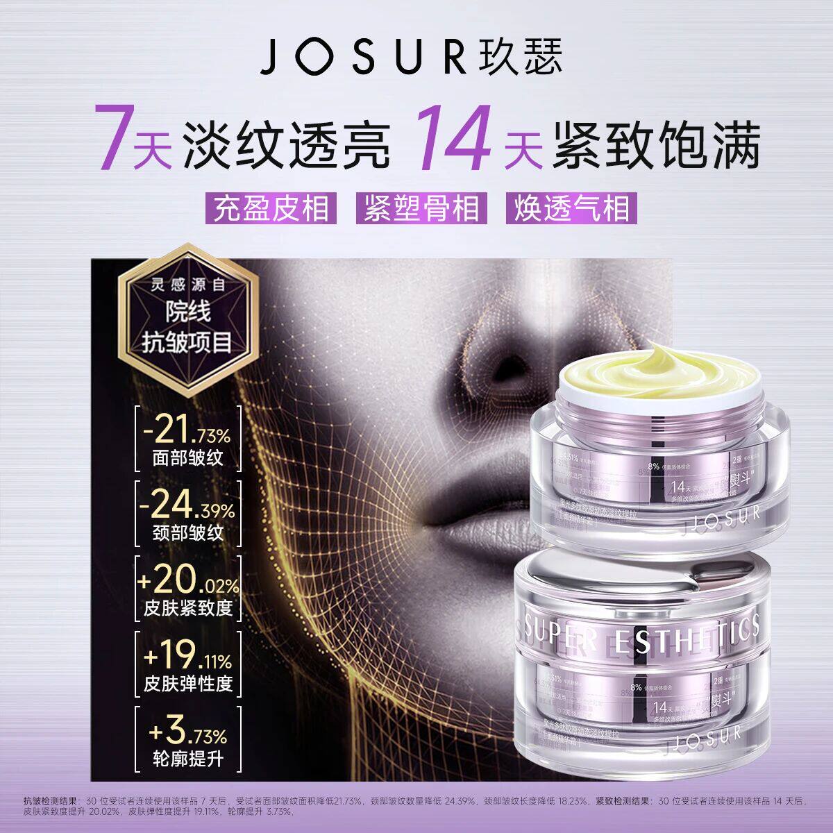 玖瑟保湿+舒缓+温和+抗皱+紧致六效合一多肽胶原淡纹面颈精华霜