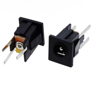 DC-068 DC电源插座 直流电接口 5.5*2.1mm 方形面板安装 立式3脚