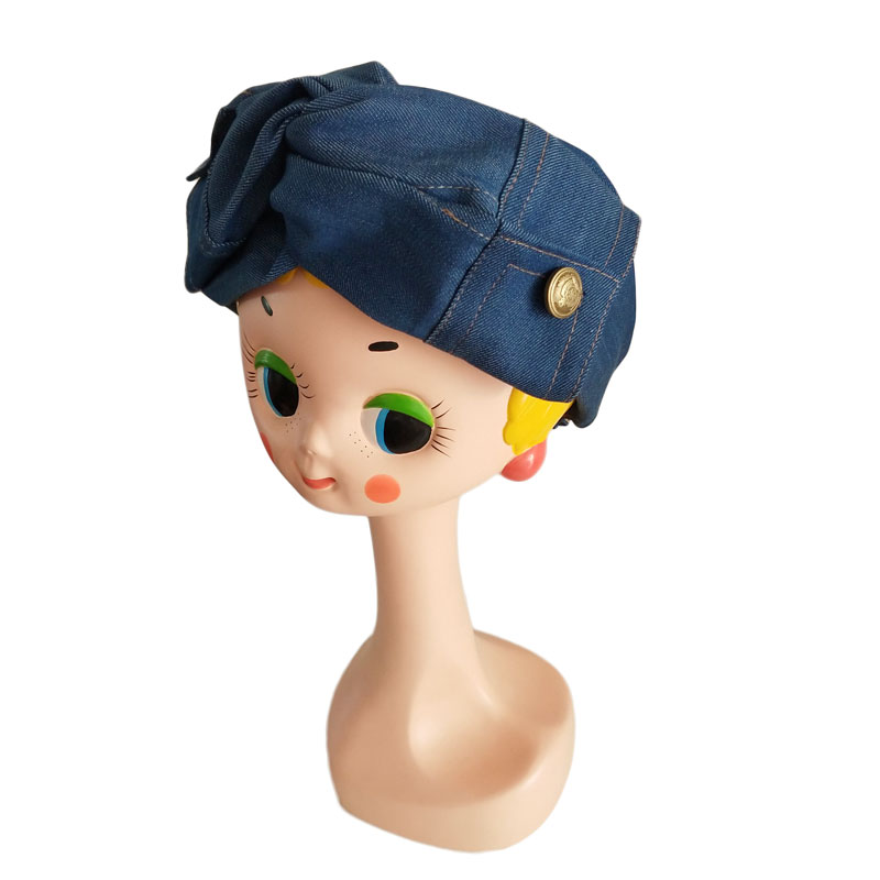 蓝色牛仔个性四季款发带袖子