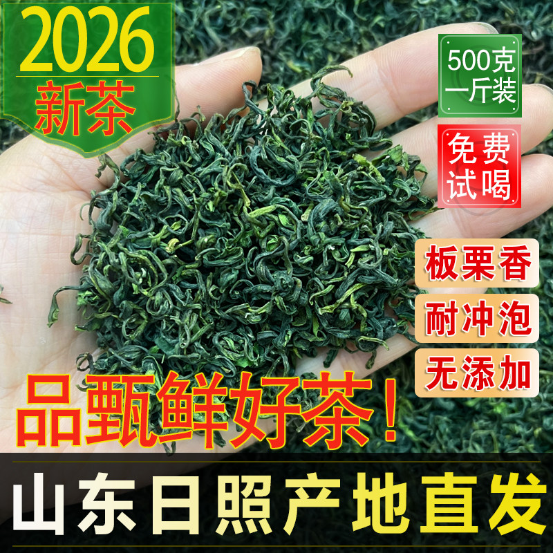山东日照绿茶2026新茶特级高山春茶散装500g手工茶叶浓香型礼盒装