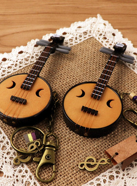 刻字定制木质中阮琵琶古筝竹笛二胡古琴钥匙扣包包挂件情侣礼物