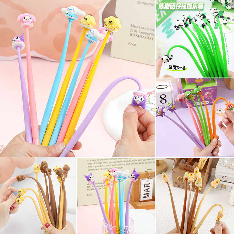 可爱摇摇乐中性笔卡通创意学生文具礼品高颜值硅胶黑色水笔签字笔,文具电教/文化用品/商务用品,中性笔,淘宝优惠券,粉丝福利购,淘宝优惠卷