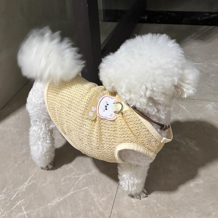 小狗狗衣服夏季轻薄款透气背心宠物可牵引小型犬泰迪比熊猫咪衣服