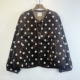 灯芯绒外套春秋新款 休闲上衣简约 外套女宽松大码 波点长袖 开衫