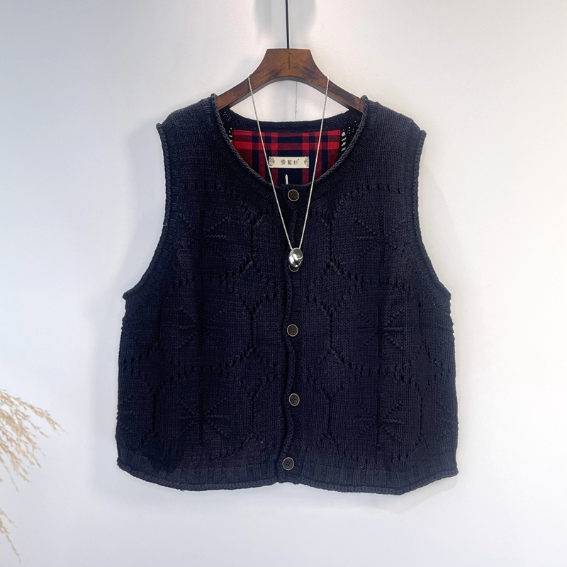 春秋无袖叠穿新款坎肩日系复古