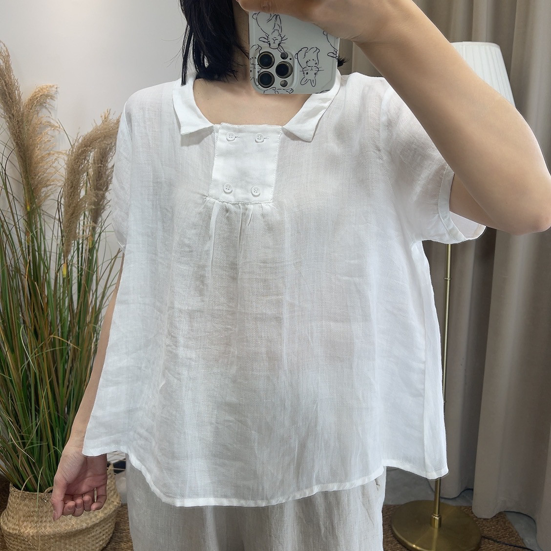 夏季短袖棉麻超薄上衣