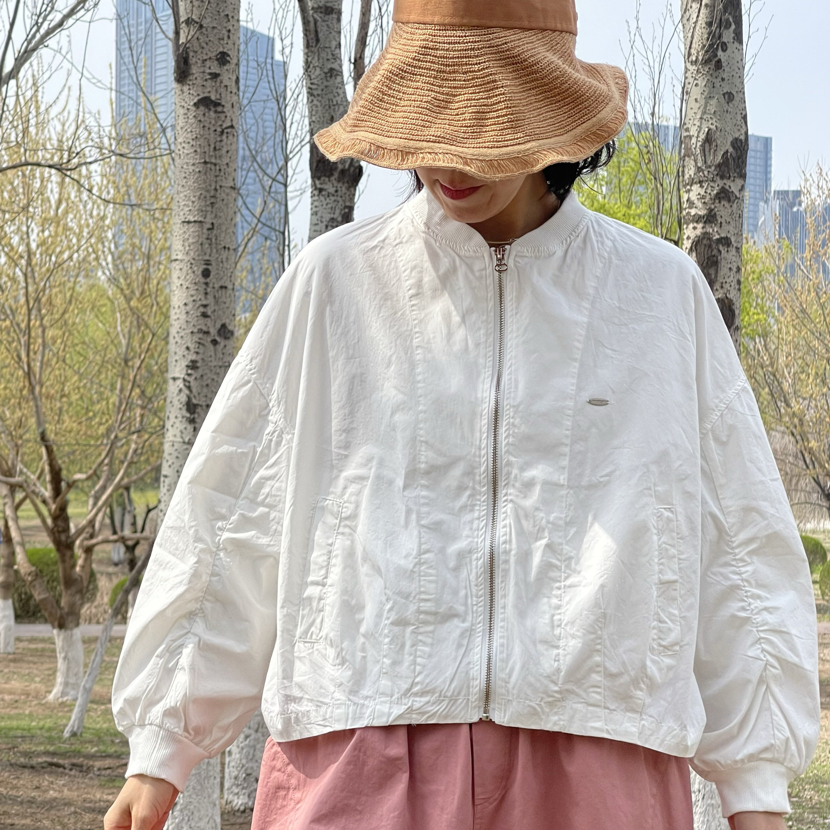 宽松韩版拉链长袖休闲百搭上衣