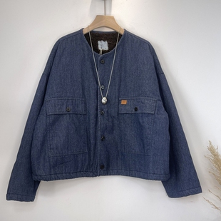 软牛仔珊瑚绒内里外套加绒保暖秋冬宽松大码韩版休闲圆领外套