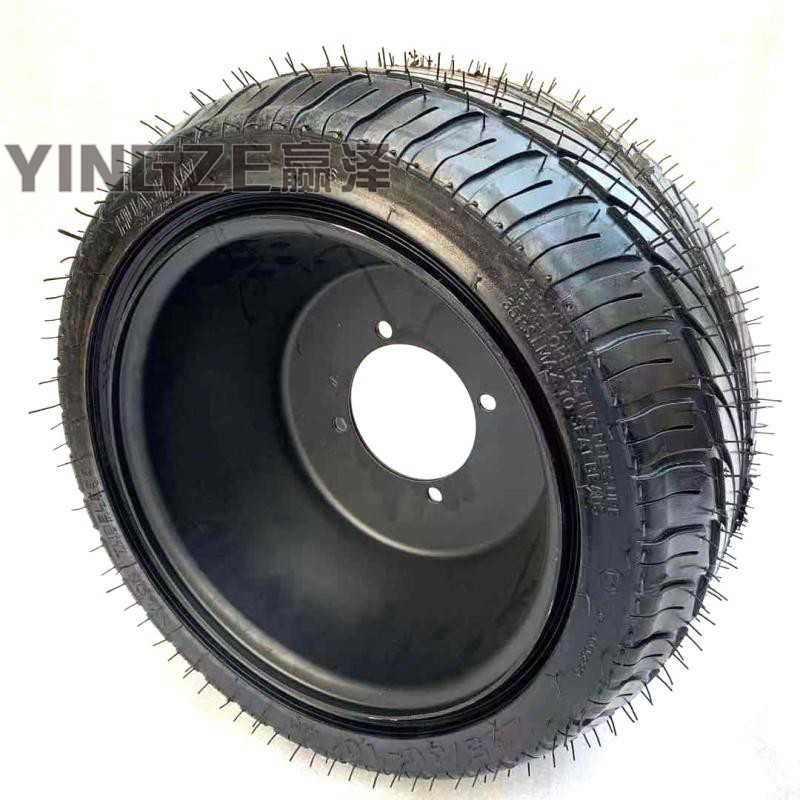 F1游乐车设备卡丁车沙滩车改装235/30-10寸扁平公路轮胎铁轮毂