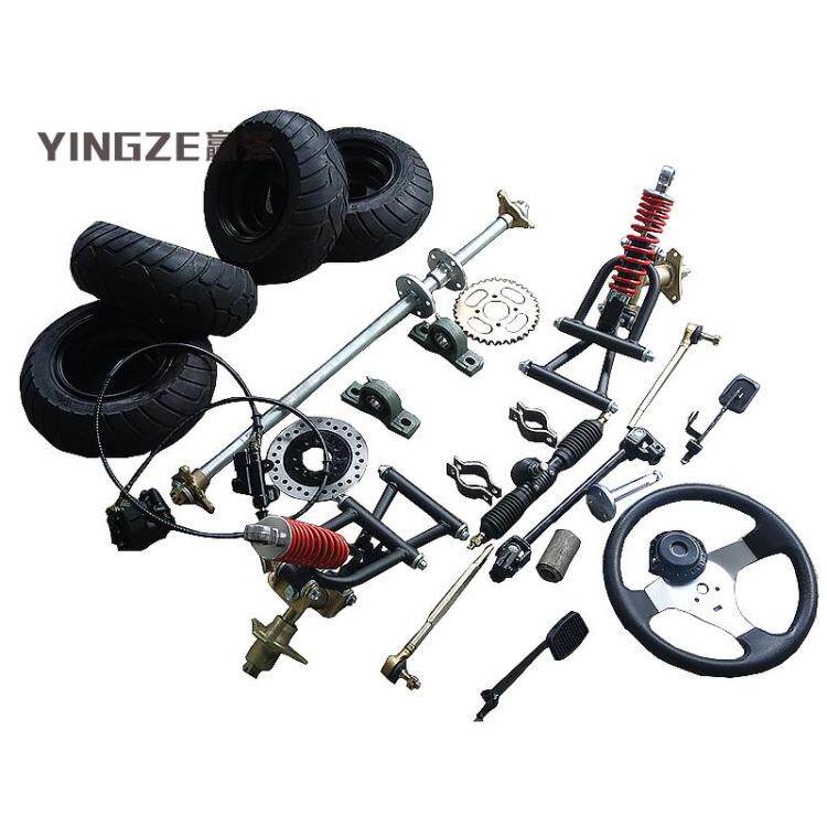 自制改装四轮卡丁车越野摩托车配件摇臂悬挂方向机后桥后轴6寸轮