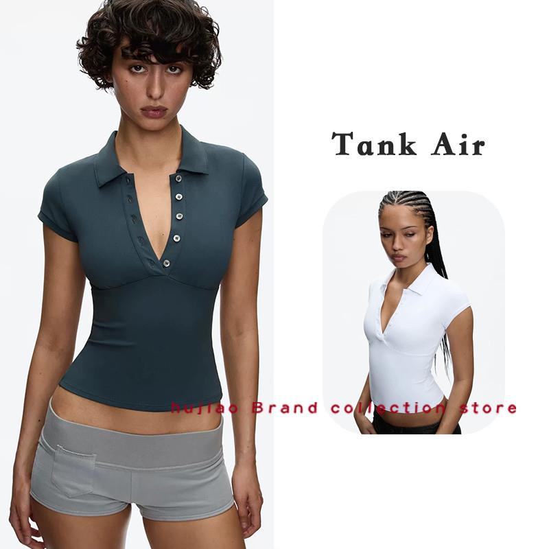 煳椒正品 Tank air polo衫T恤简约纯色修身正肩套头短袖上衣收腰