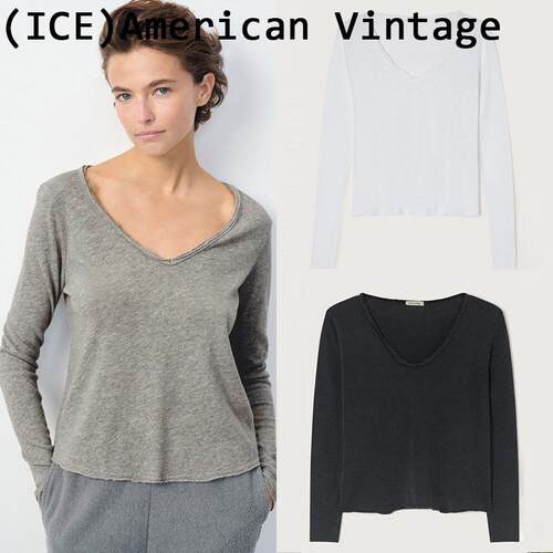 ice买手店正品现货American Vintage上衣25新款毛边薄款长袖T恤女