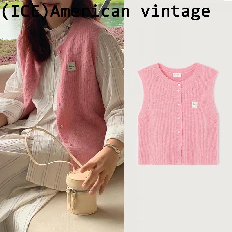 Ice买手店折扣正品American vintage马甲24新品圆领无袖针织背心