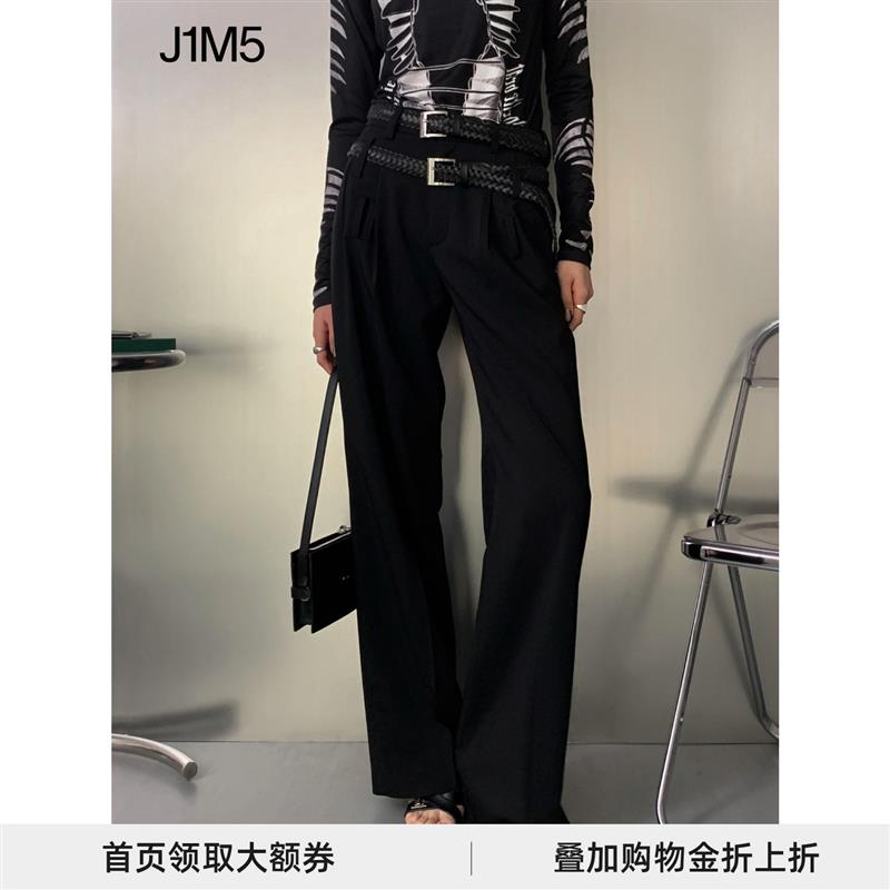 J1M5买手店 SUGI 23春夏新品双层腰带长裤设计师品牌直筒高腰