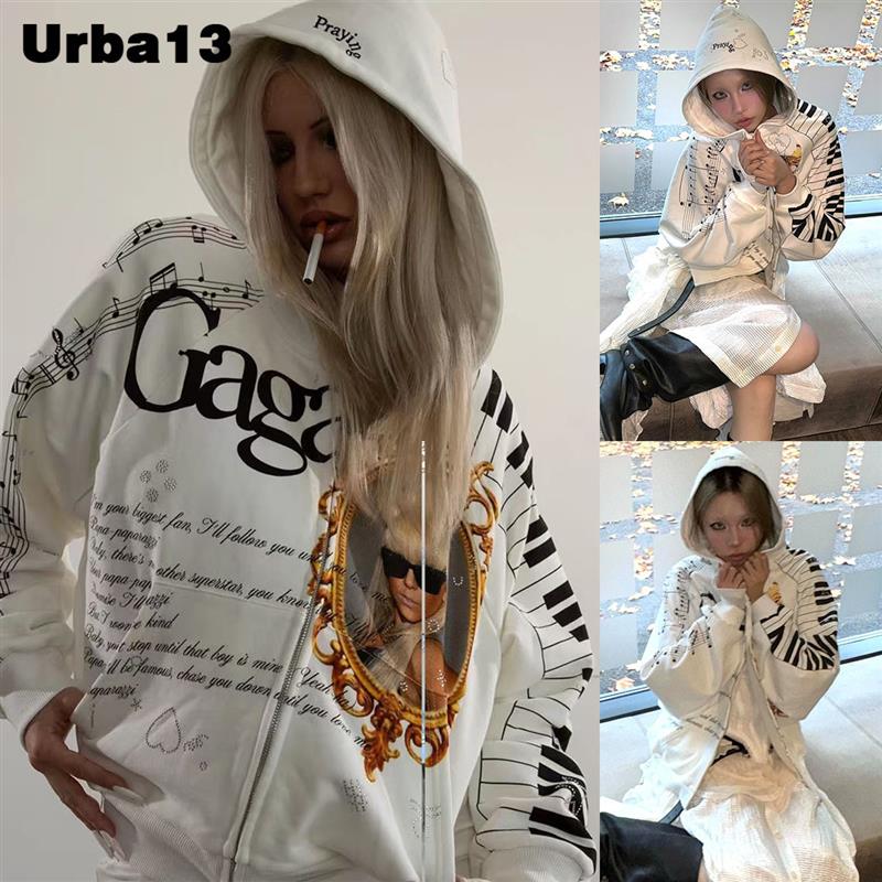 Urba13买手店现货正品praying欧美连帽开衫卫衣印花街头外套上衣