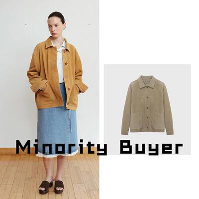 现货 买手店 MONOHA 25年春麂皮绒衬衫式夹克外套女上衣