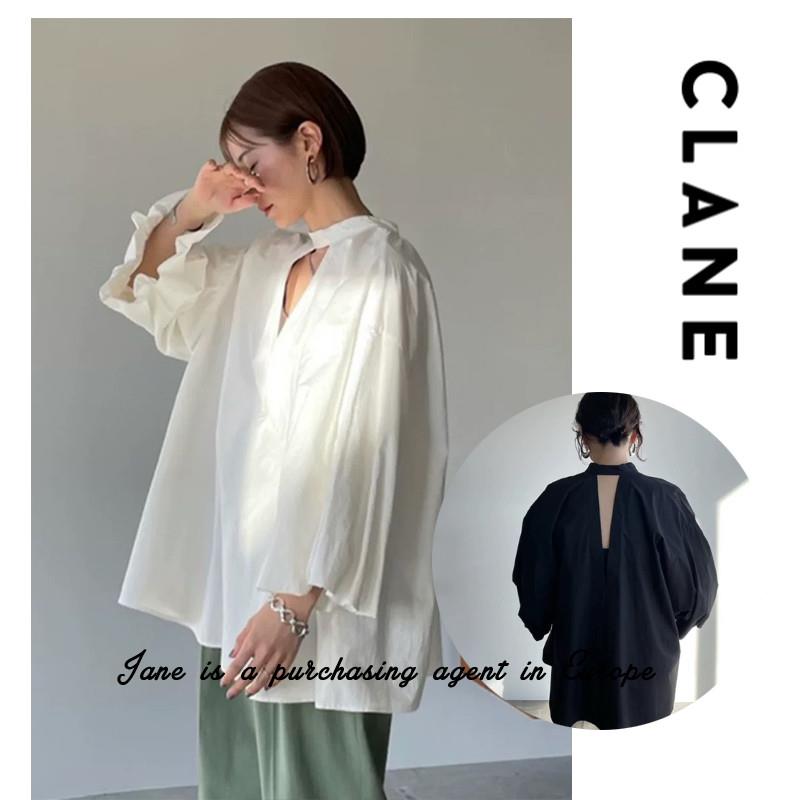 国现 日本直邮 CLANE 松本惠奈复古前后两面穿泡泡灯笼袖纯棉衬衫