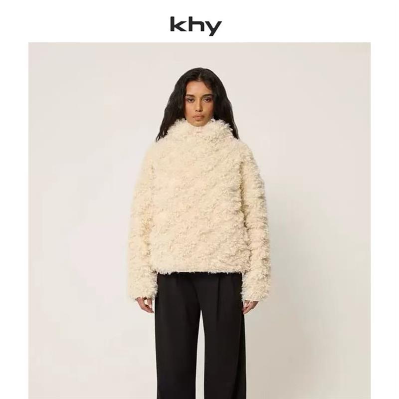 KHY 25冬季新款慵懒风羊羔毛环保皮草毛茸茸休闲外套