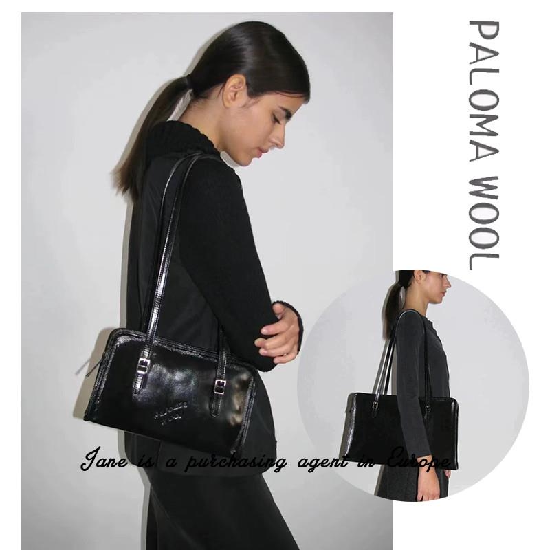 国现 西班牙直邮 PALOMA WOOL 23新款长方形拉链牛皮单肩腋下包