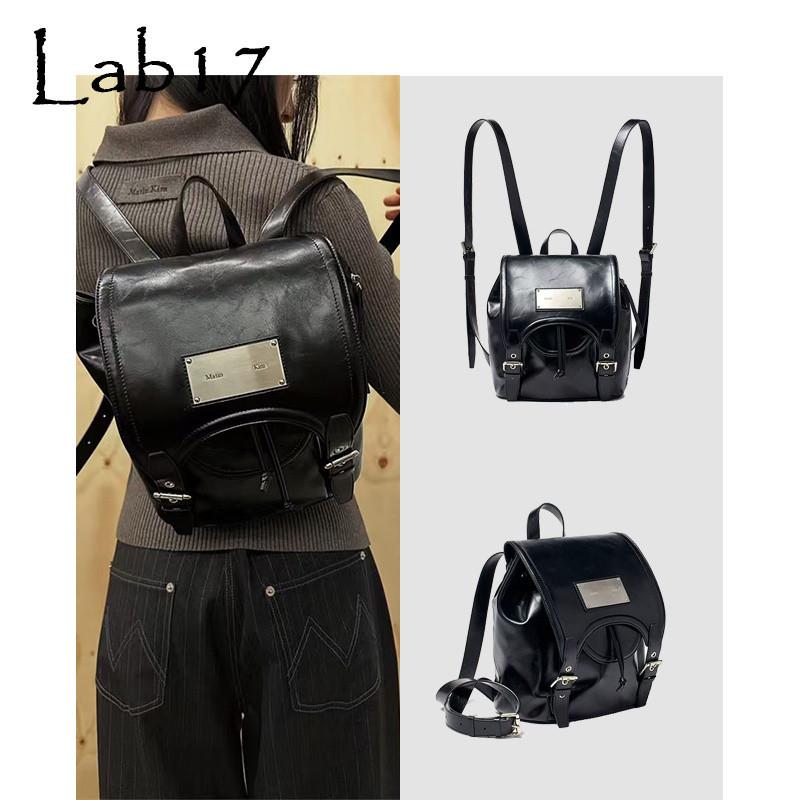 韩国正品现货磁吸扣抽绳双肩揹包手提包