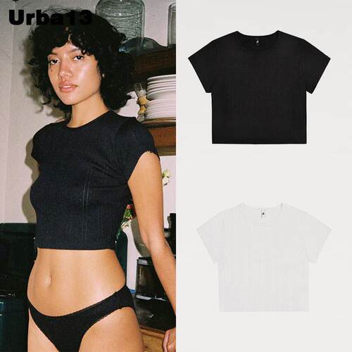 Urba13买手店正品现货Coucou短袖纯色正肩印花T恤上衣短裤套装