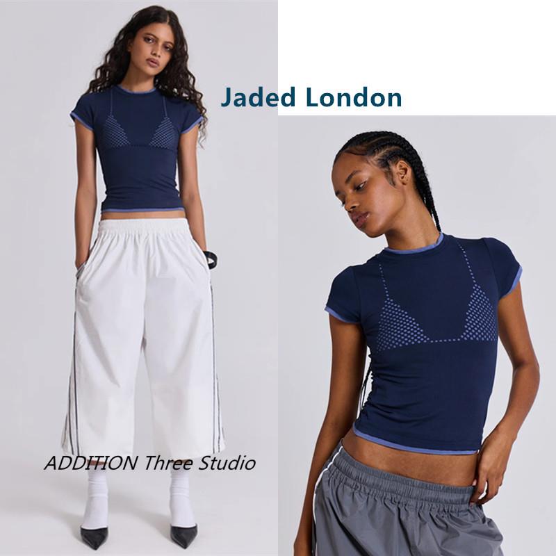 正品 Jaded London 25春夏新款圆领比基尼假两件套头修身短袖T恤
