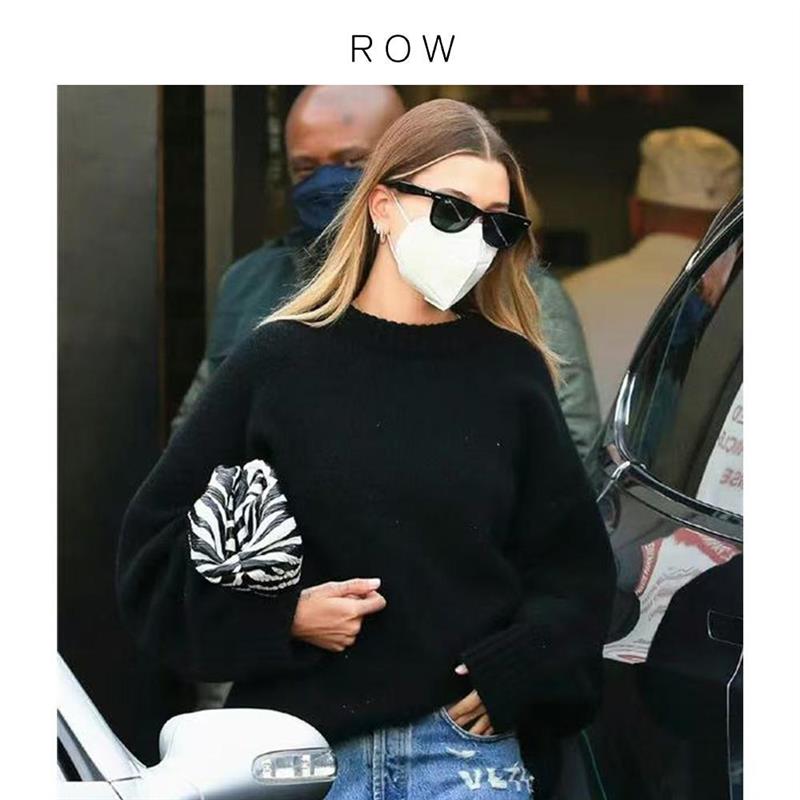ROW 24秋冬肯豆同款慵懒风宽松保暖圆领针织衫毛衣