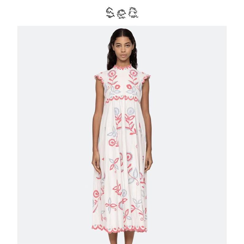 Sea New York  25春夏新款甜美花卉刺绣花边连衣裙图片