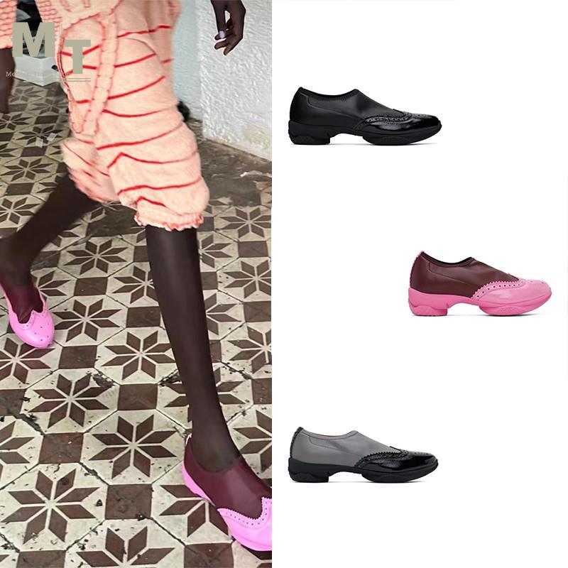 KIKO KOSTADINOV 24SS女士休闲拼色平底布洛克芭蕾舞鞋子