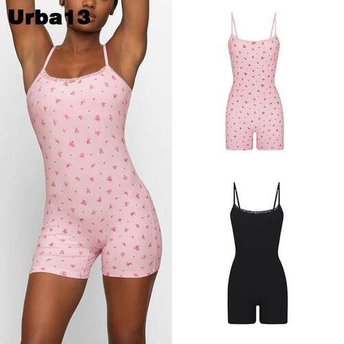 Urba13买手店正品现货SKIMS Soft lounge连身裤碎花吊带短裤